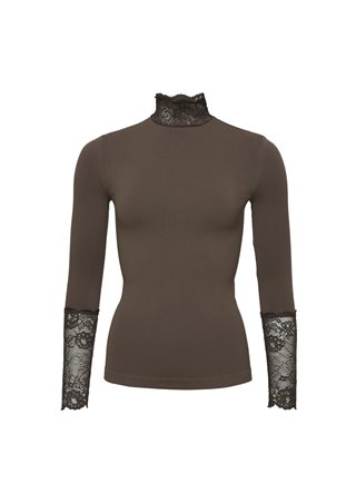 Tim & Simonsen - Abby Blouse Turtle Lace - Caffee